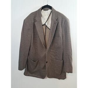 Tasso Ella Men's Blazer Jacket Brown XL 46-48 Knit 2 Button EUC